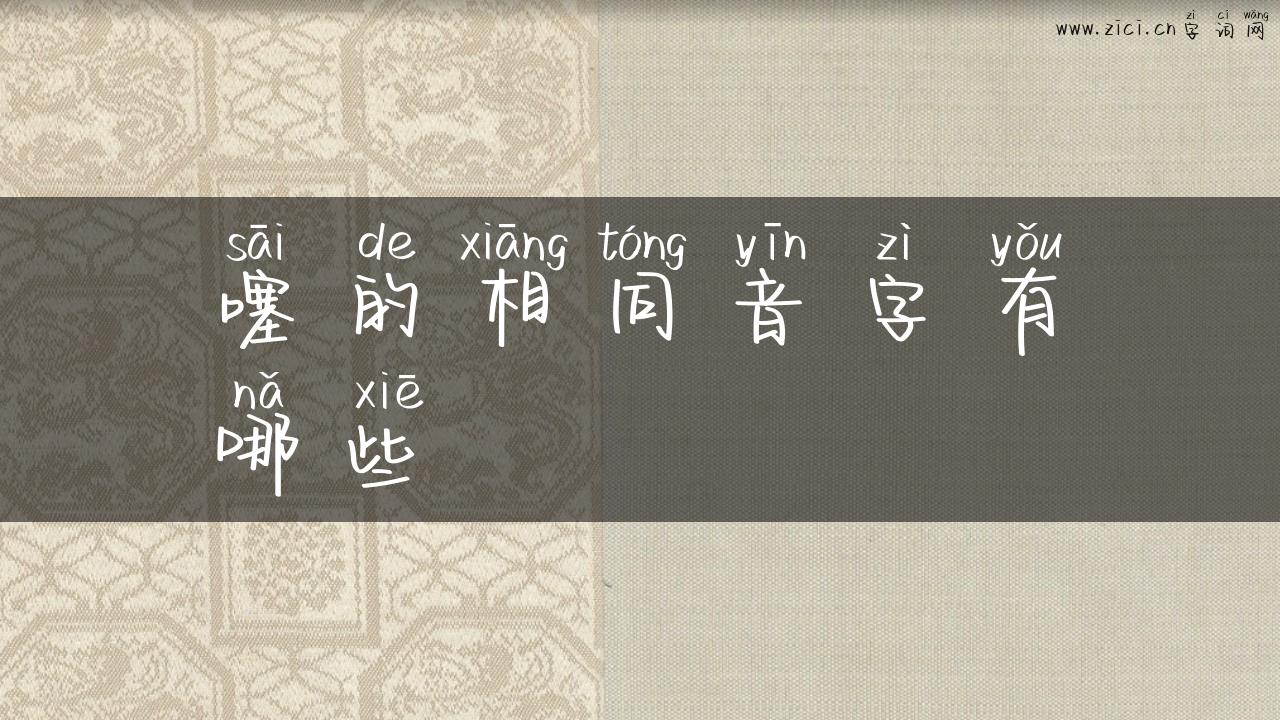 噻的相同音字有哪些