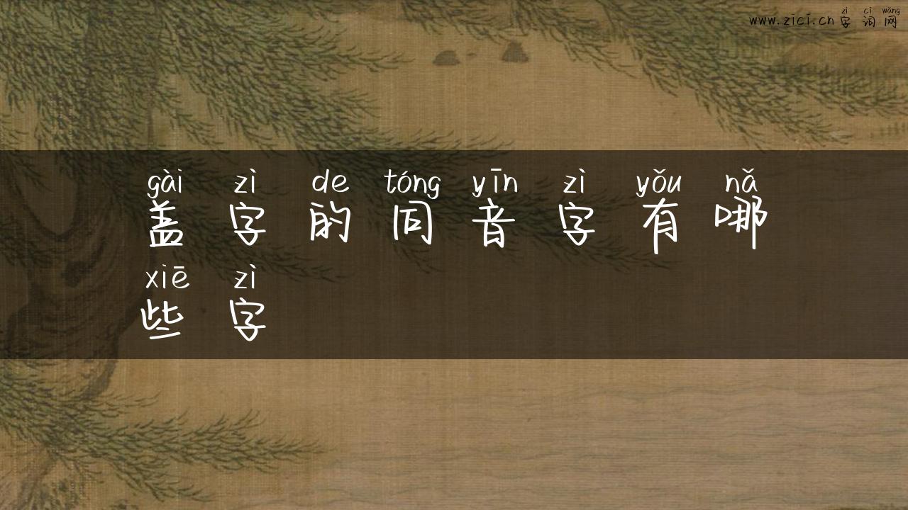 盖字的同音字有哪些字