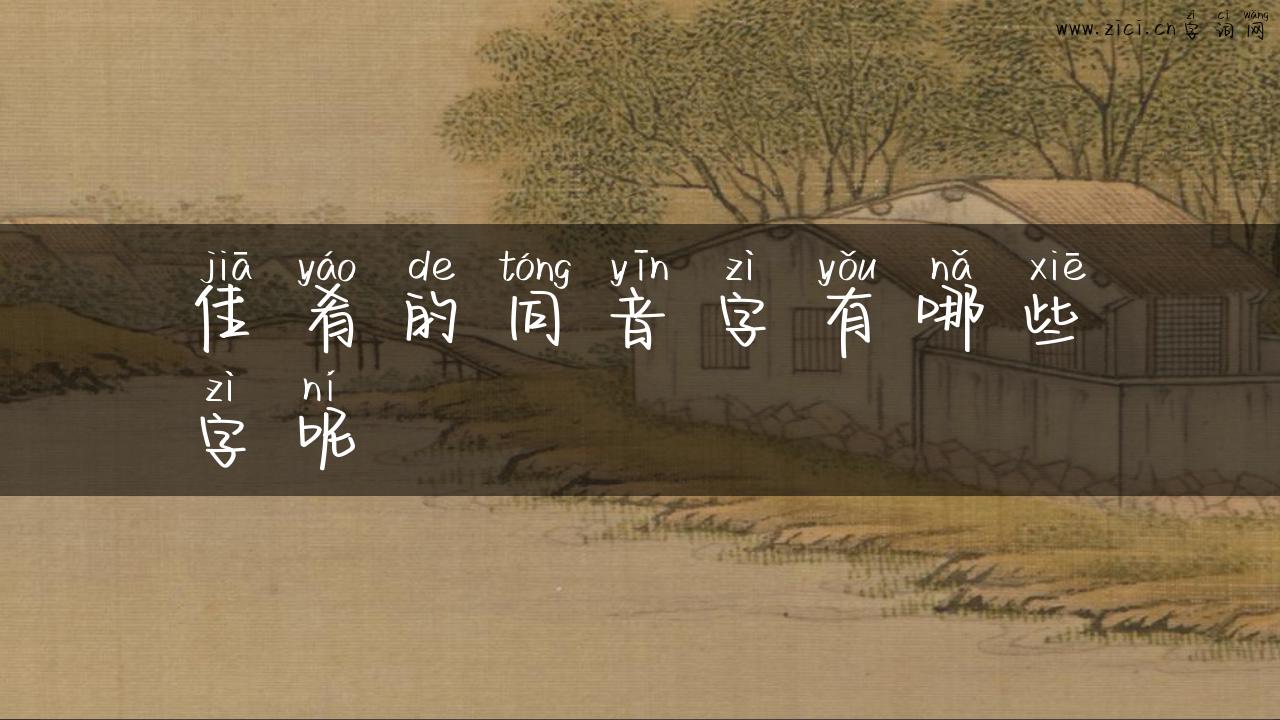 佳肴的同音字有哪些字呢