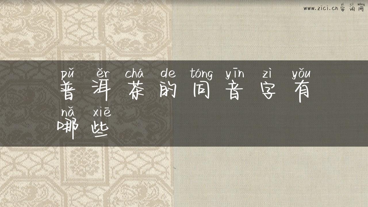 普洱茶的同音字有哪些