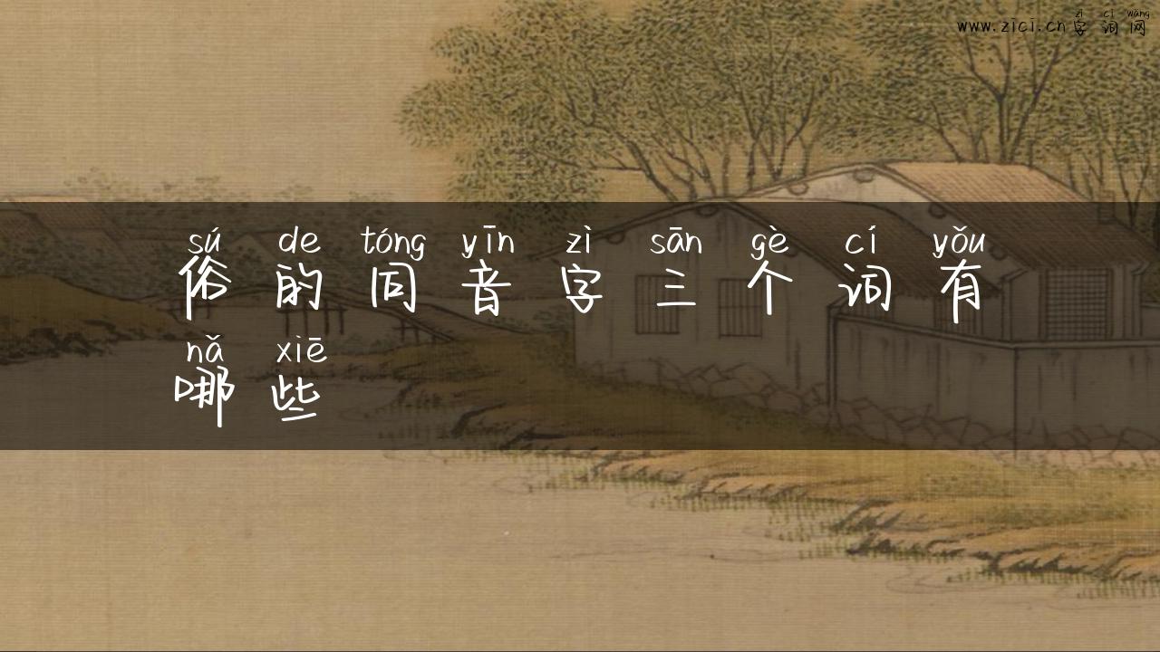 俗的同音字三个词有哪些