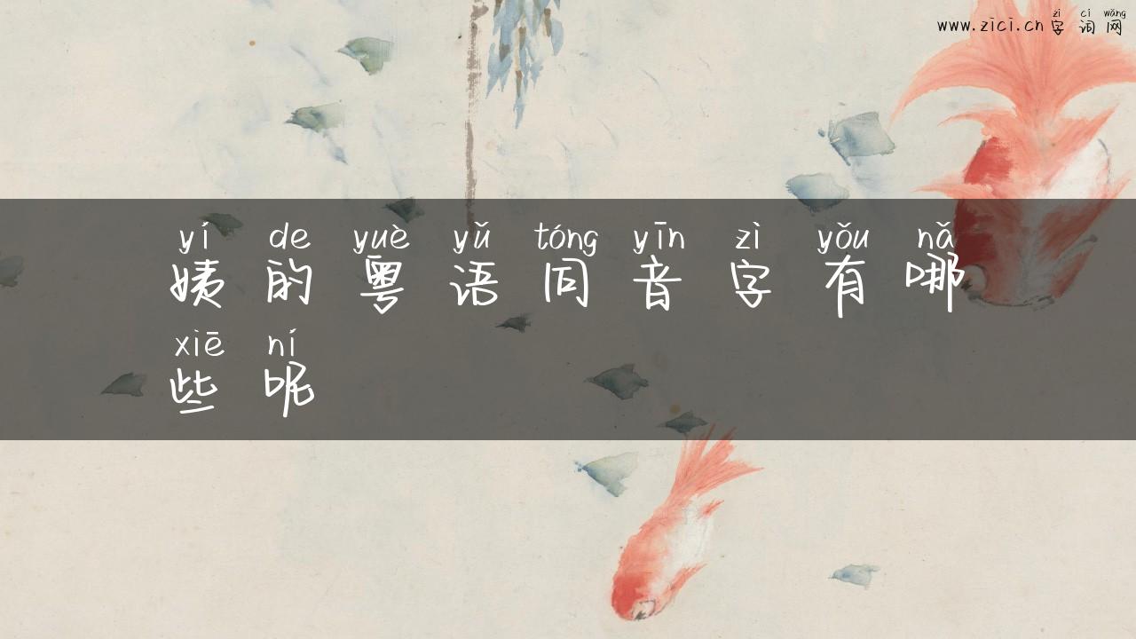 姨的粤语同音字有哪些呢