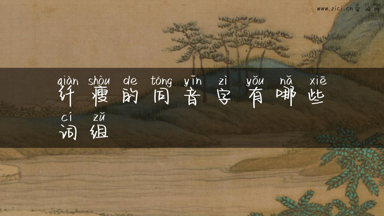 纤瘦的同音字有哪些词组
