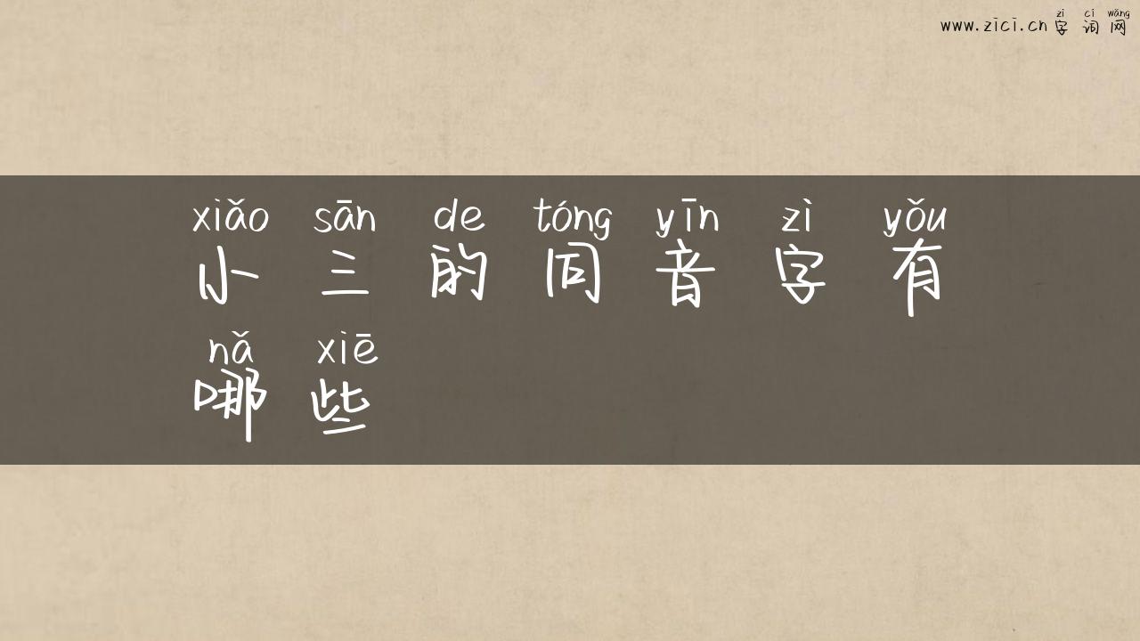 小三的同音字有哪些