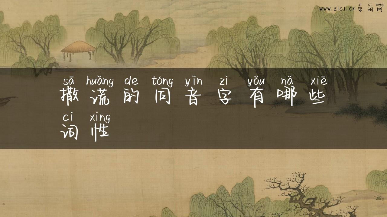 撒谎的同音字有哪些词性