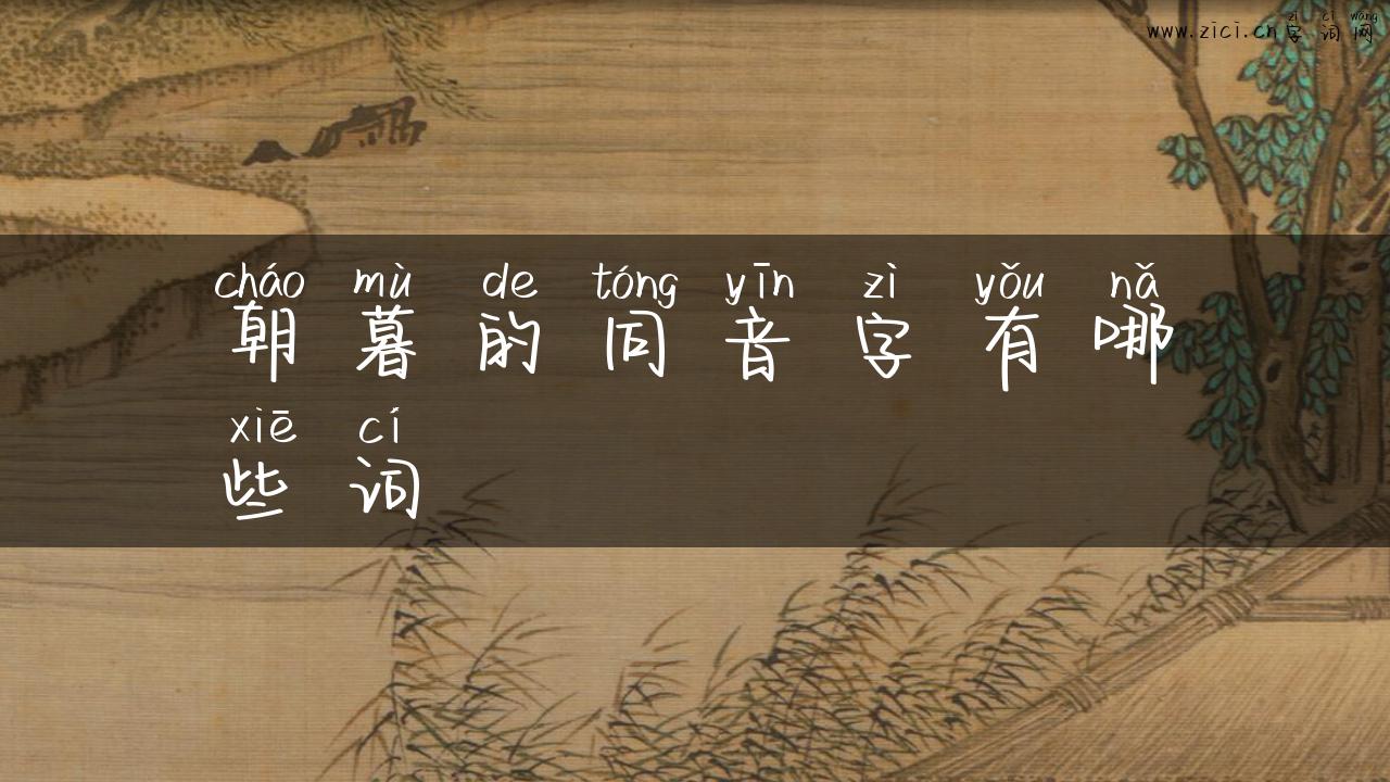 朝暮的同音字有哪些词