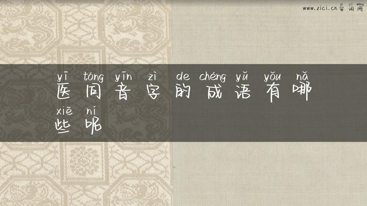 医同音字的成语有哪些呢
