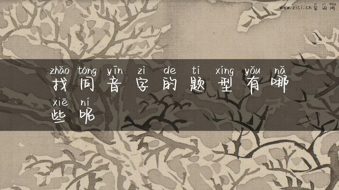 找同音字的题型有哪些呢