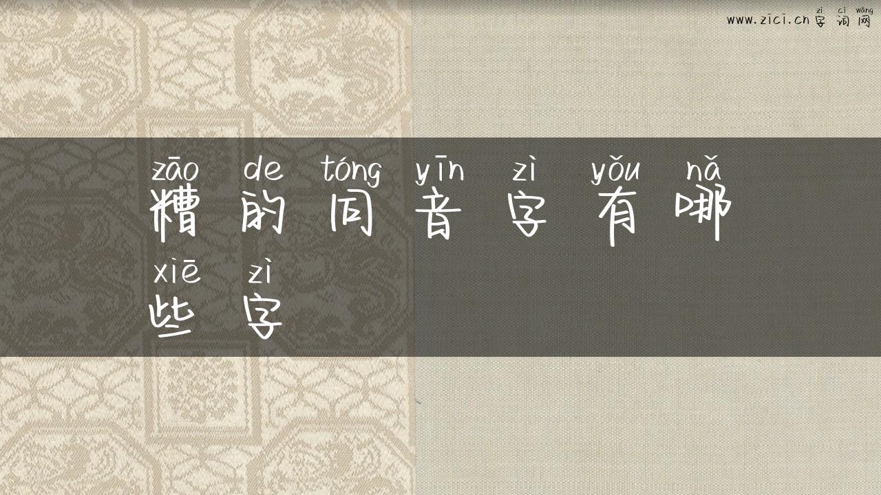 糟的同音字有哪些字