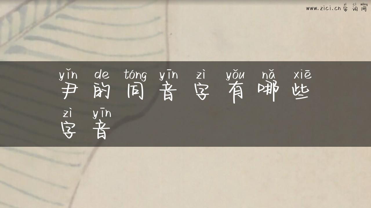 尹的同音字有哪些字音
