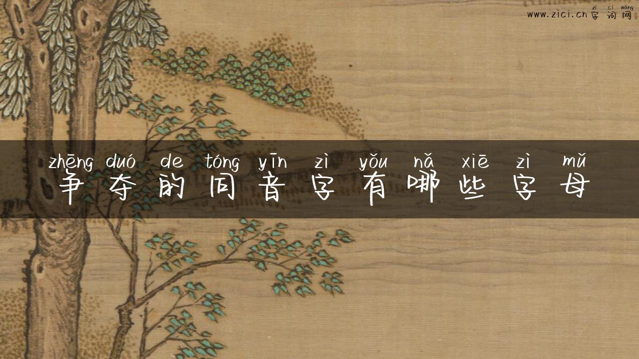 争夺的同音字有哪些字母