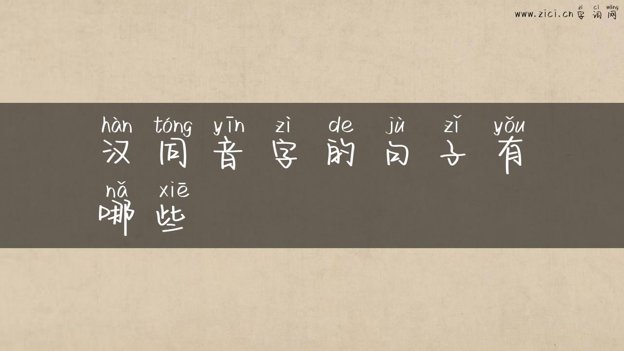 汉同音字的句子有哪些