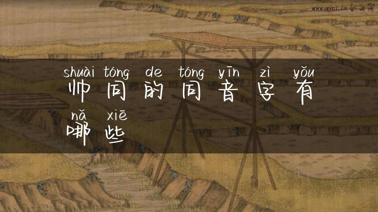 帅同的同音字有哪些