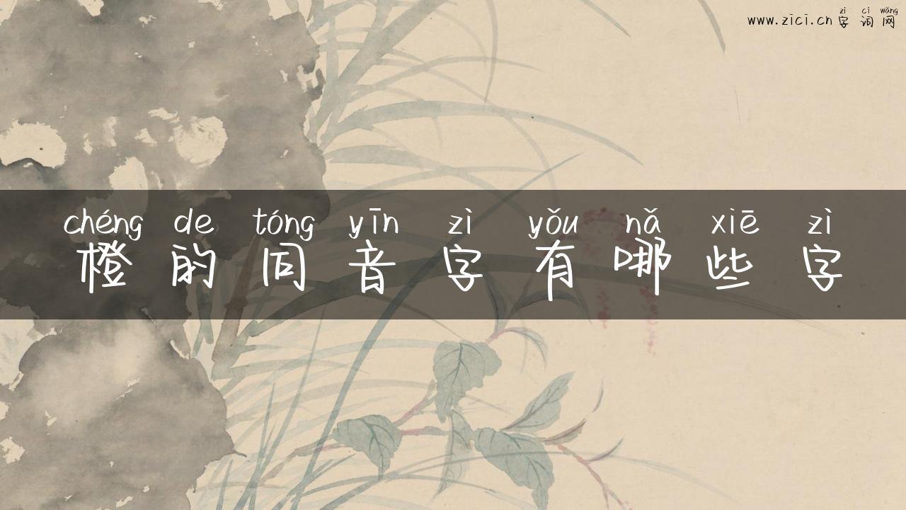 橙的同音字有哪些字