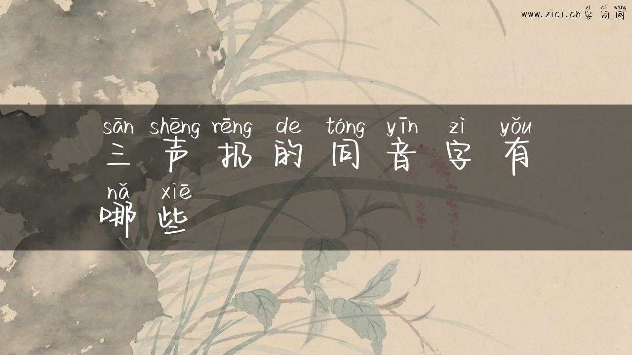 三声扔的同音字有哪些
