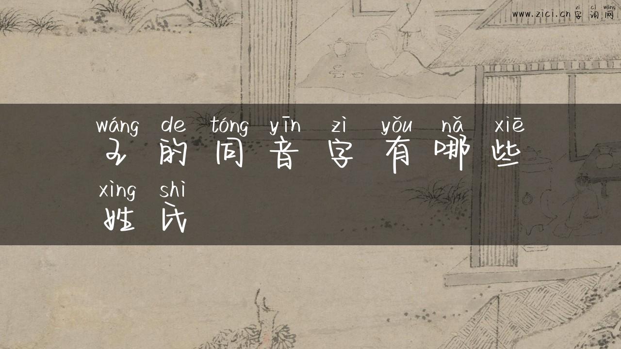 王的同音字有哪些姓氏