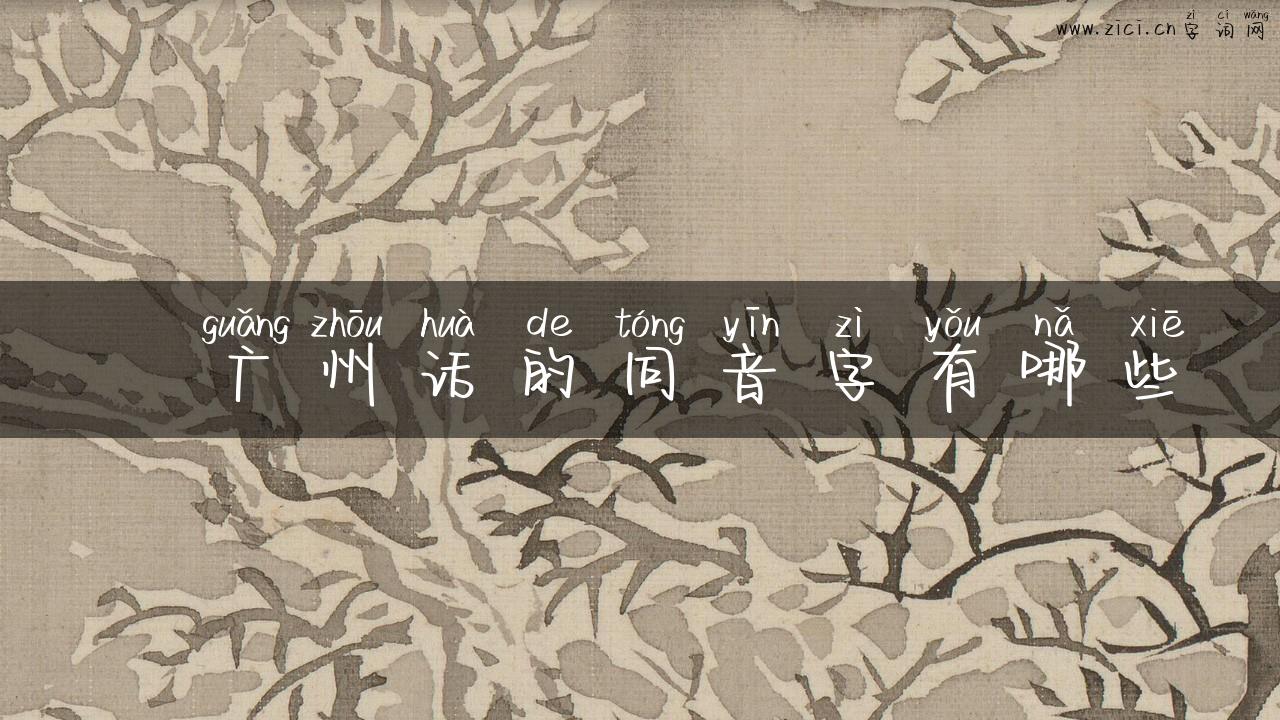 濏广州话的同音字有哪些