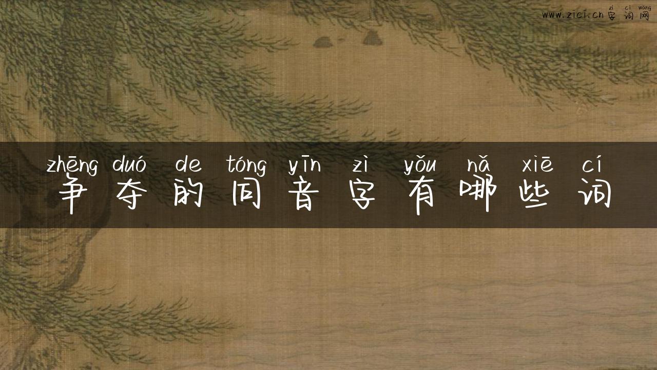 争夺的同音字有哪些词