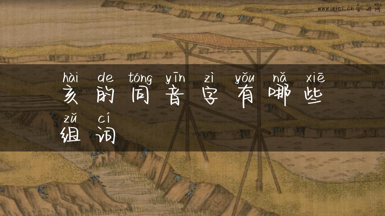 亥的同音字有哪些组词
