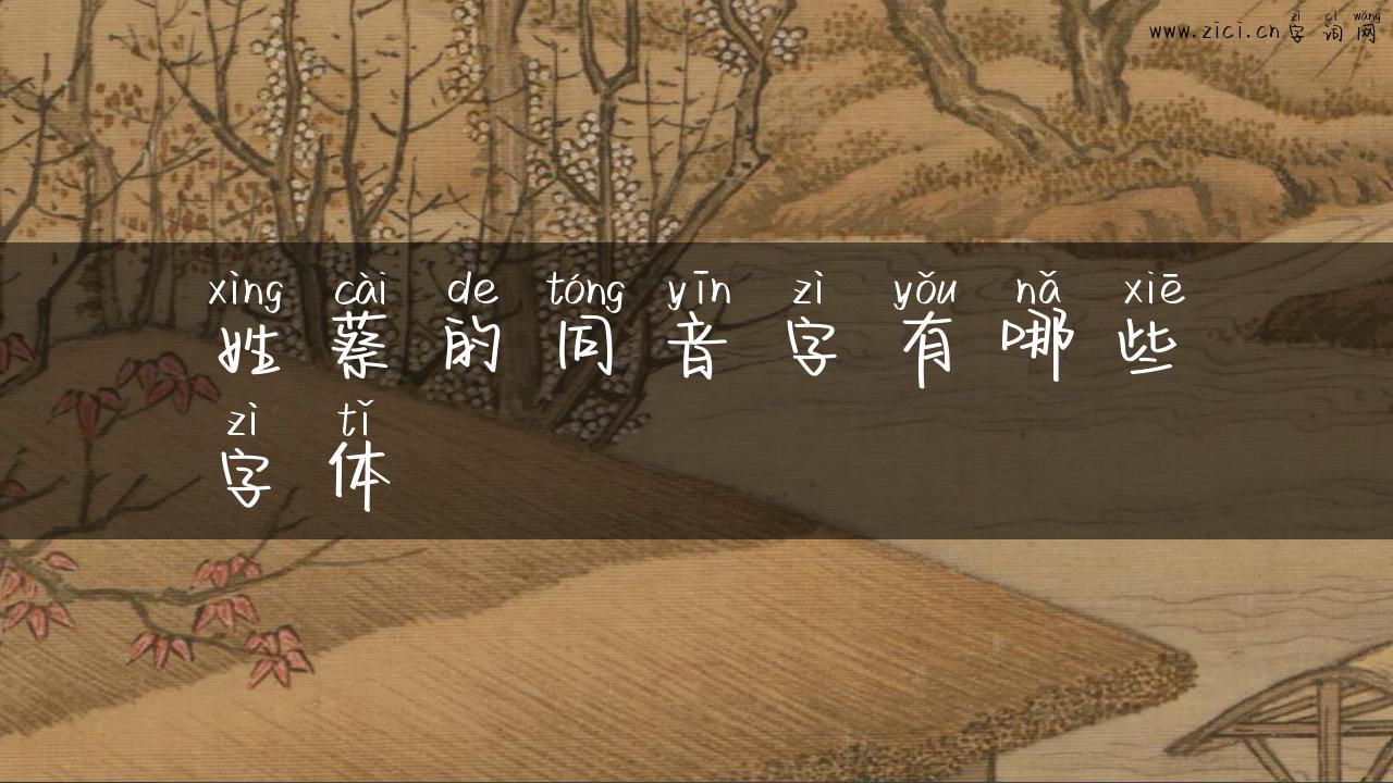 姓蔡的同音字有哪些字体