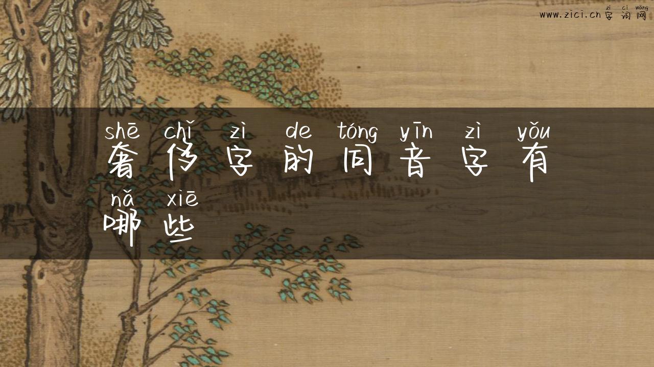 奢侈字的同音字有哪些