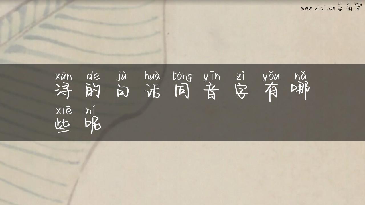 浔的句话同音字有哪些呢