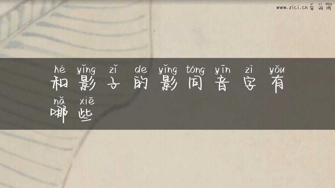 和影子的影同音字有哪些