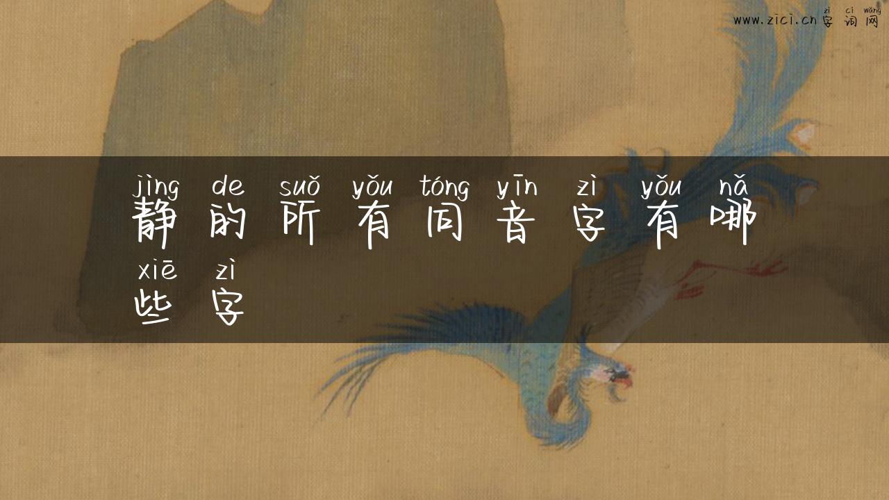 静的所有同音字有哪些字