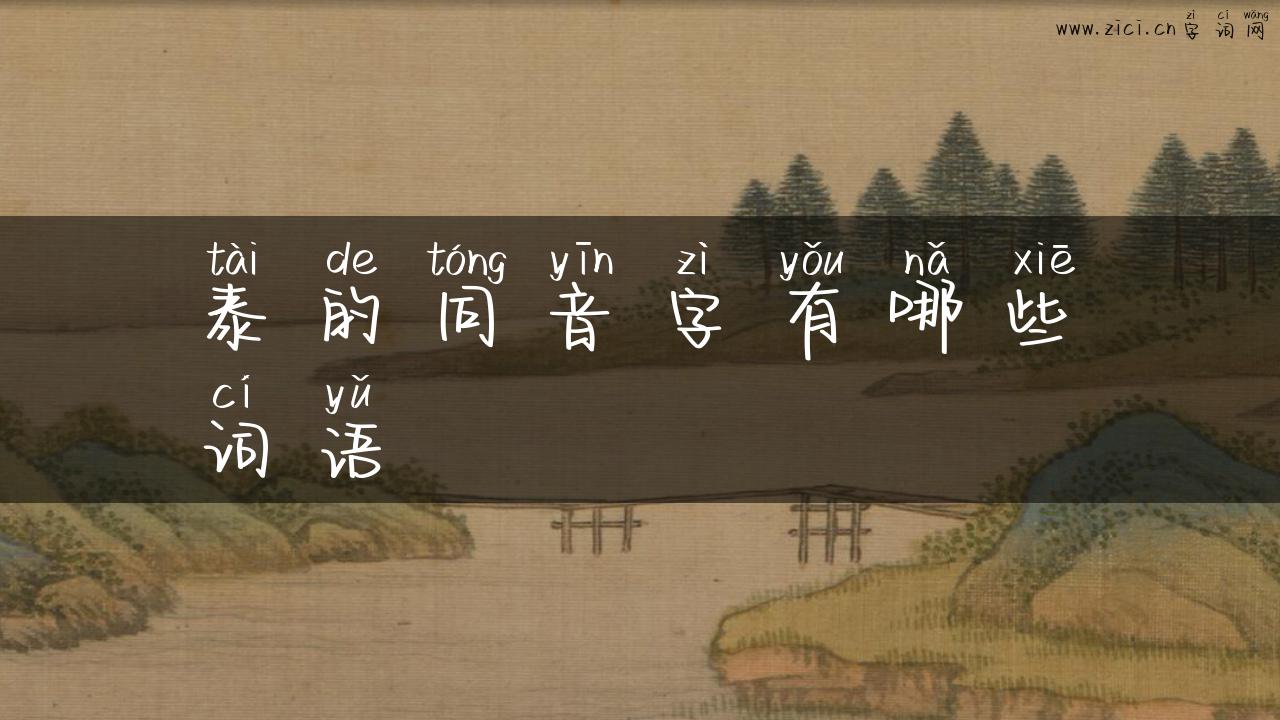 泰的同音字有哪些词语