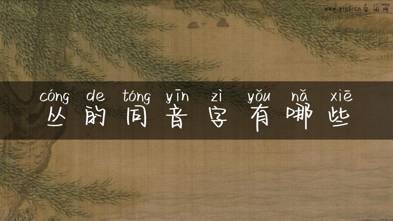 丛的同音字有哪些