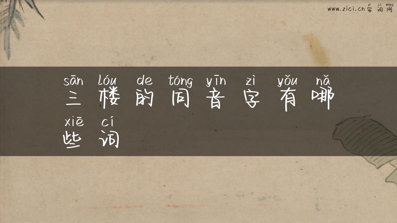 三楼的同音字有哪些词