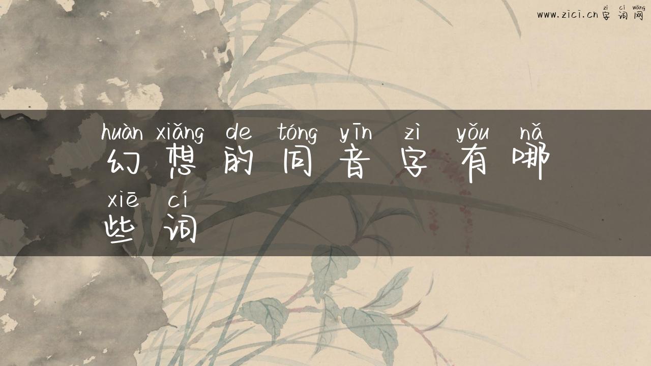 幻想的同音字有哪些词
