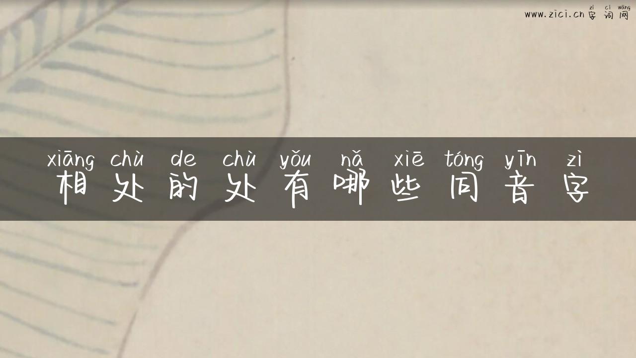 相处的处有哪些同音字