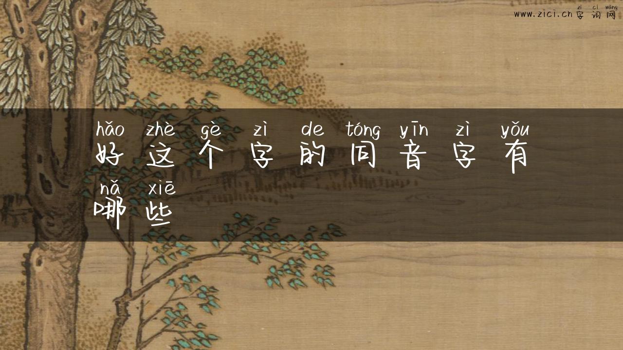 好这个字的同音字有哪些