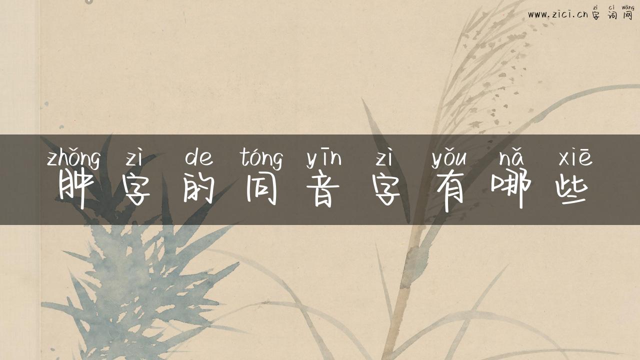肿字的同音字有哪些