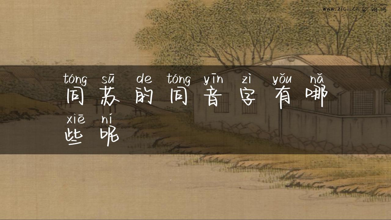 同苏的同音字有哪些呢
