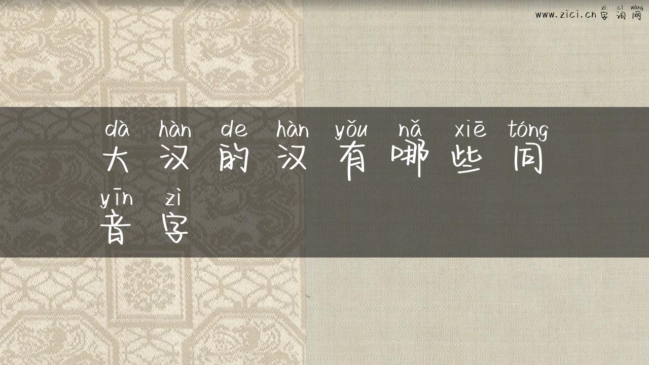 大汉的汉有哪些同音字