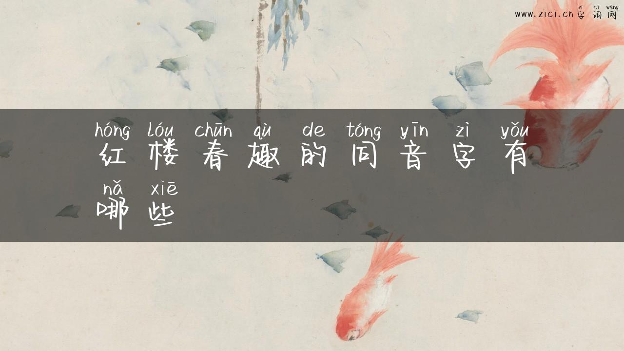 红楼春趣的同音字有哪些