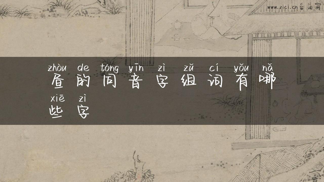 昼的同音字组词有哪些字
