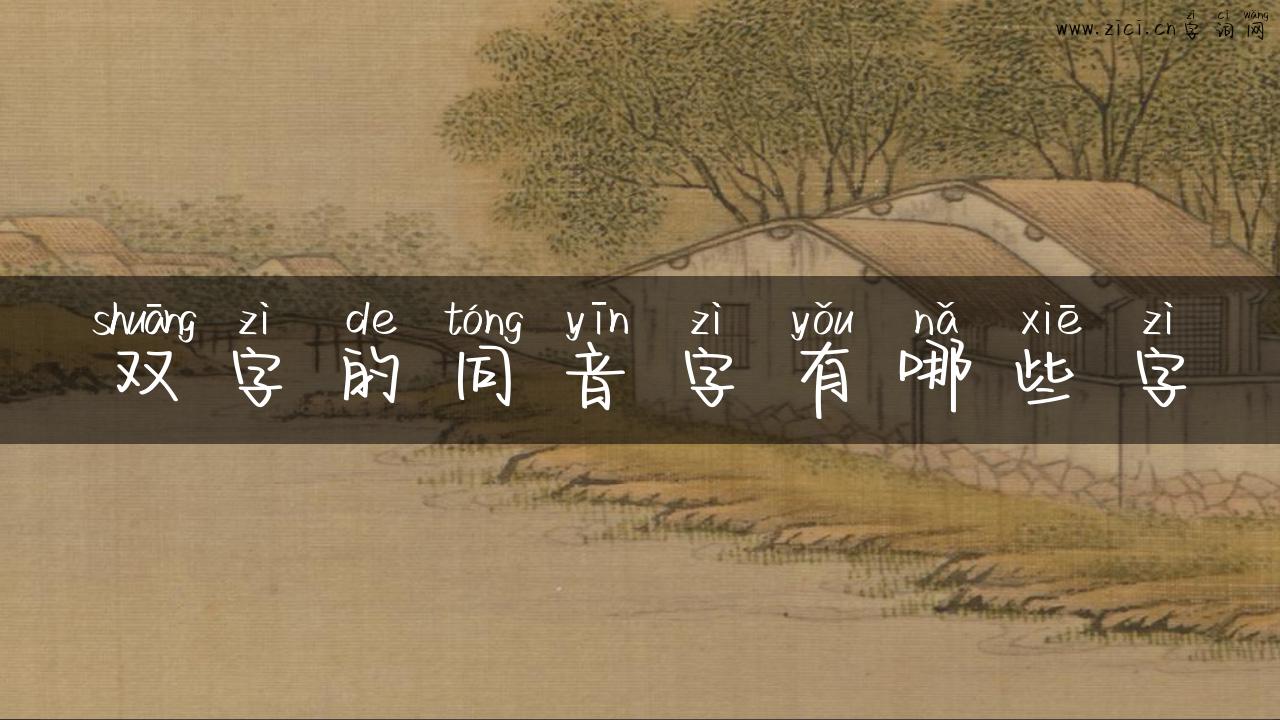 双字的同音字有哪些字