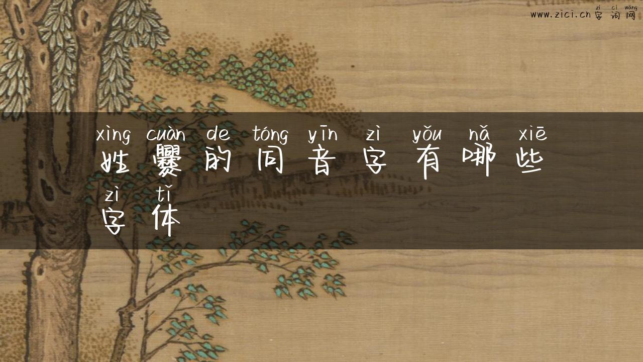 姓爨的同音字有哪些字体