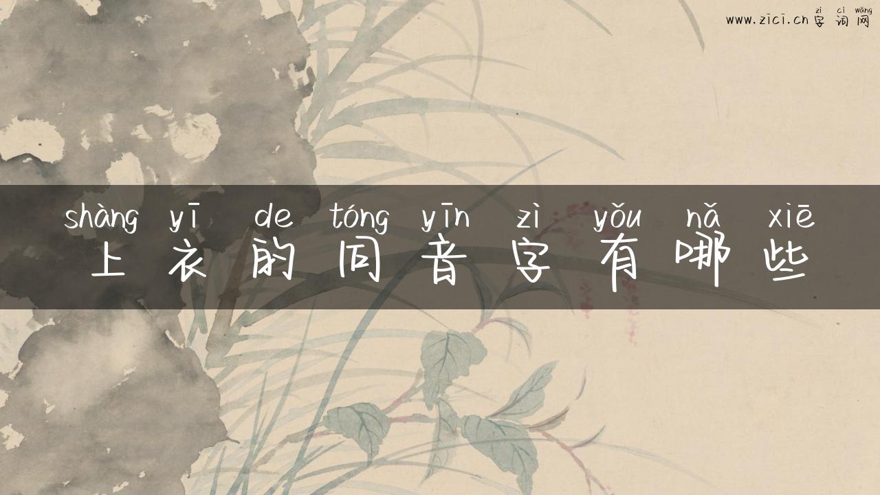 上衣的同音字有哪些