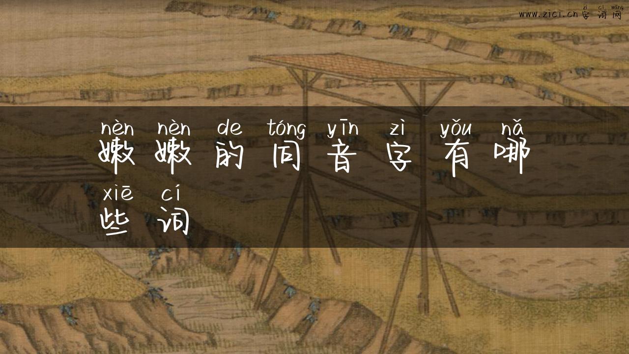 嫩嫩的同音字有哪些词