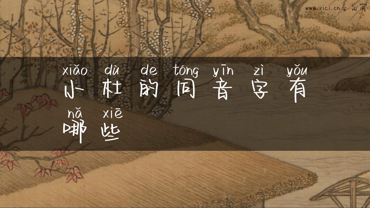 小杜的同音字有哪些