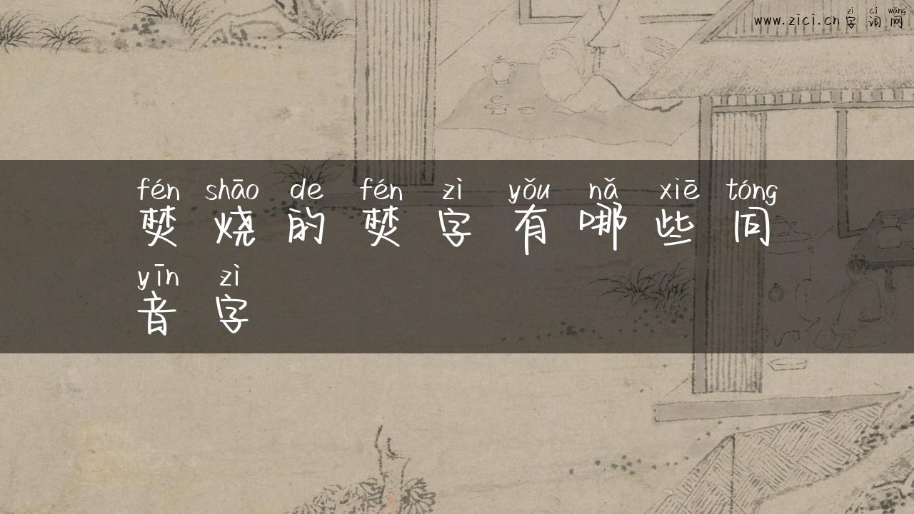 焚烧的焚字有哪些同音字