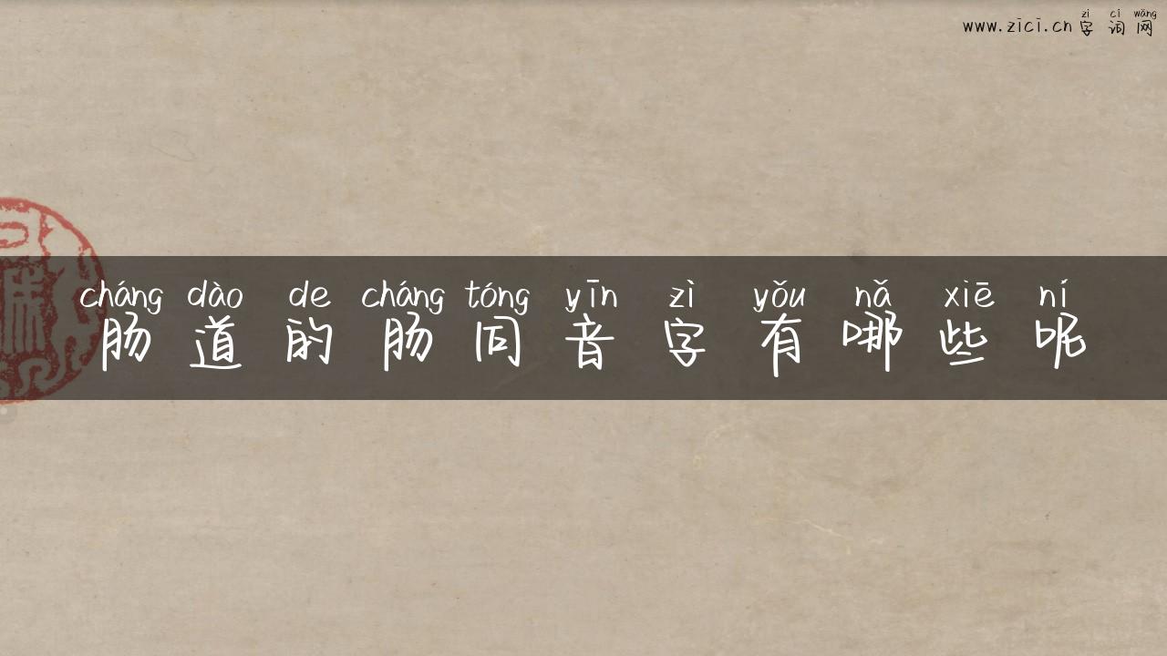 肠道的肠同音字有哪些呢