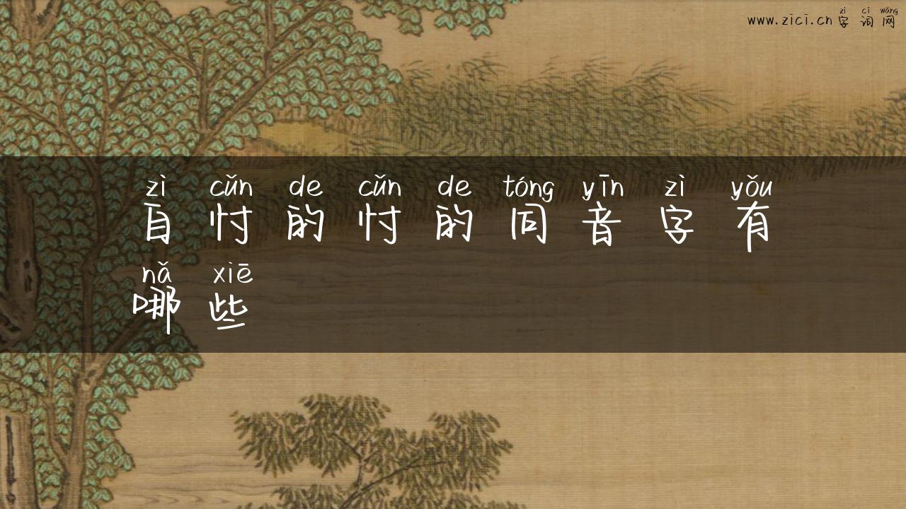 自忖的忖的同音字有哪些