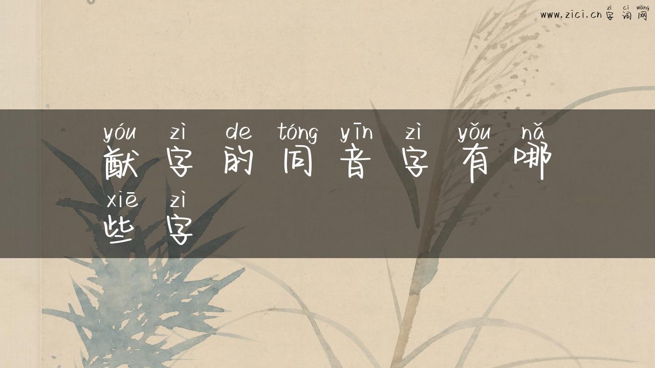 猷字的同音字有哪些字