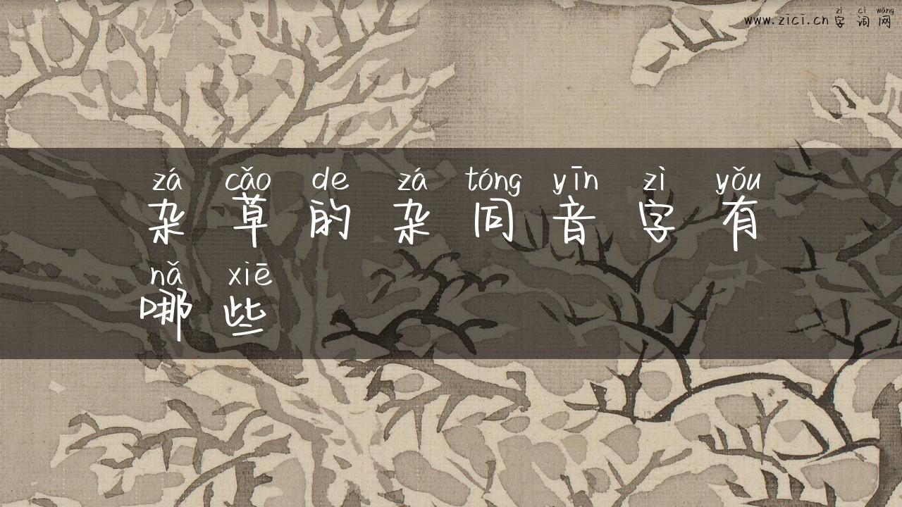 杂草的杂同音字有哪些