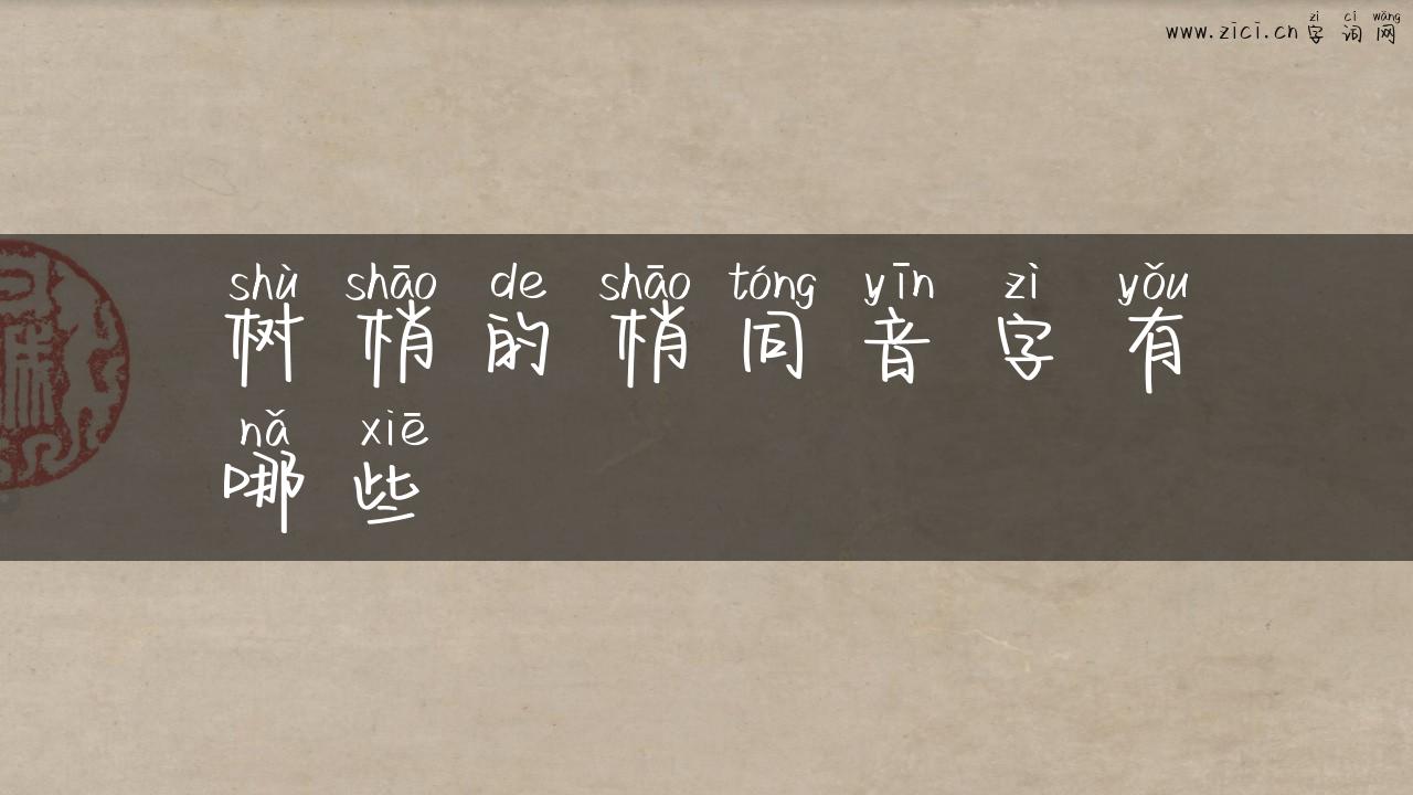 树梢的梢同音字有哪些